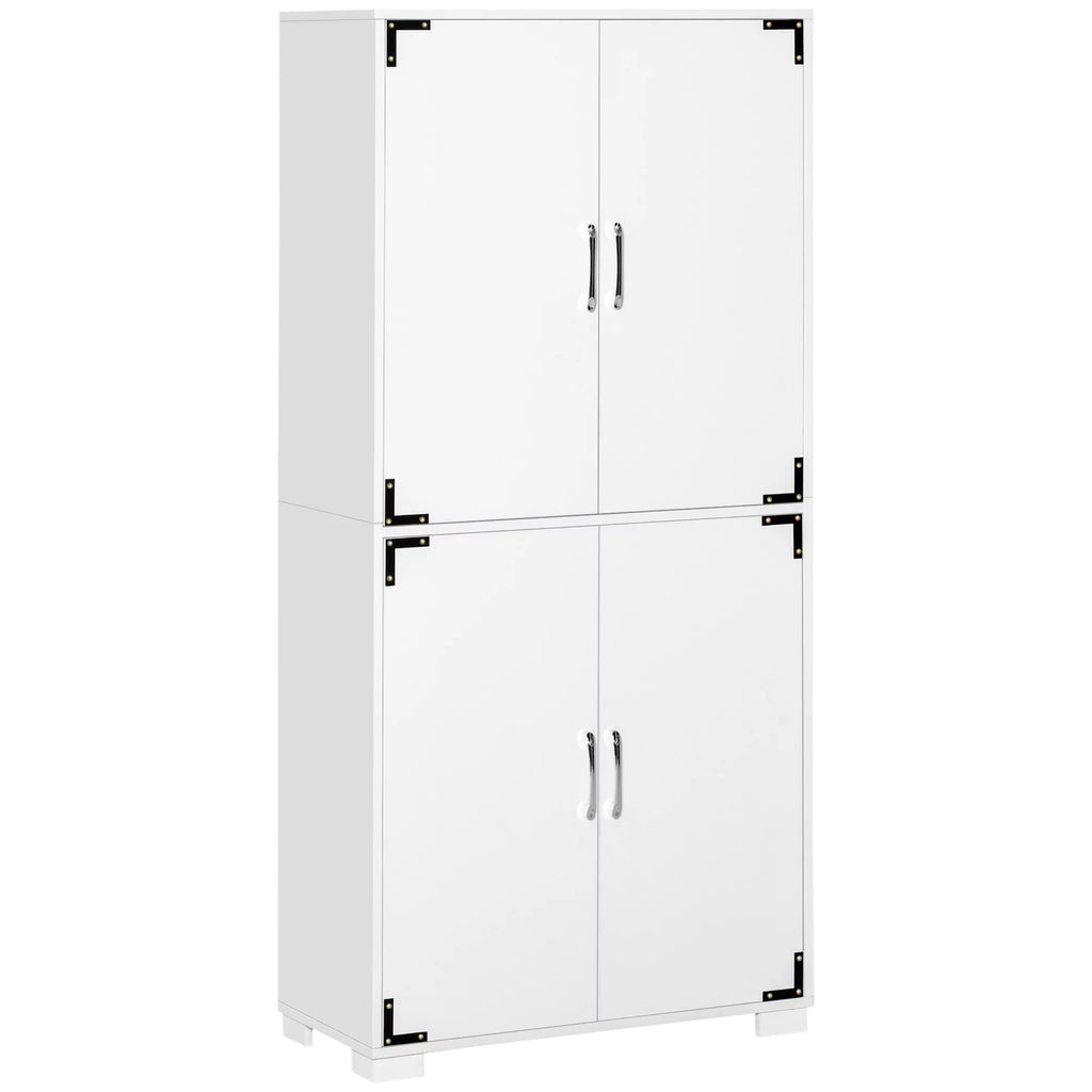 White 4-Door Cabinet with Storage Shelves S233