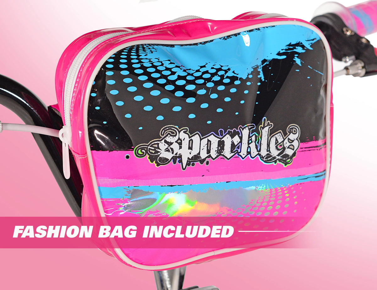 18 inch Black and Pink Bicycle R7873