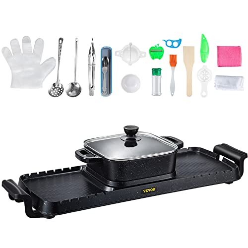 Electric Grill Hot Pot 2 in 1, Non-Stick Pan V726