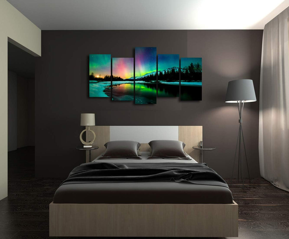 5 Pieces Stretched and Framed Canvas Wall Art Painting N459