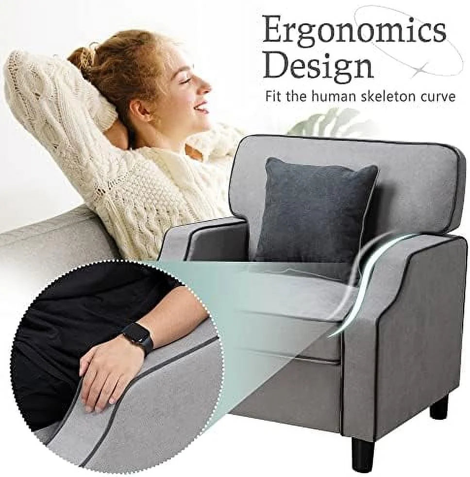 Light Gray Fabric Accent Armchair P83399
