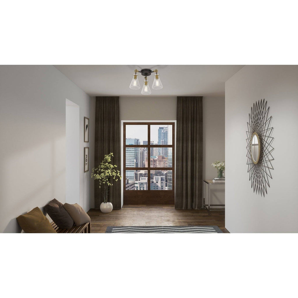 3 Light Semi-Flush Mount Western Bronze K881682