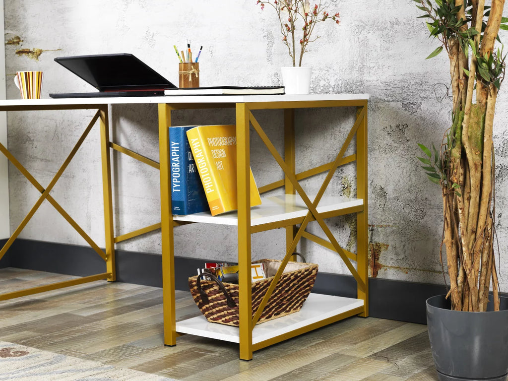 47" White Wooden Top Writing and Computer Desk C857094