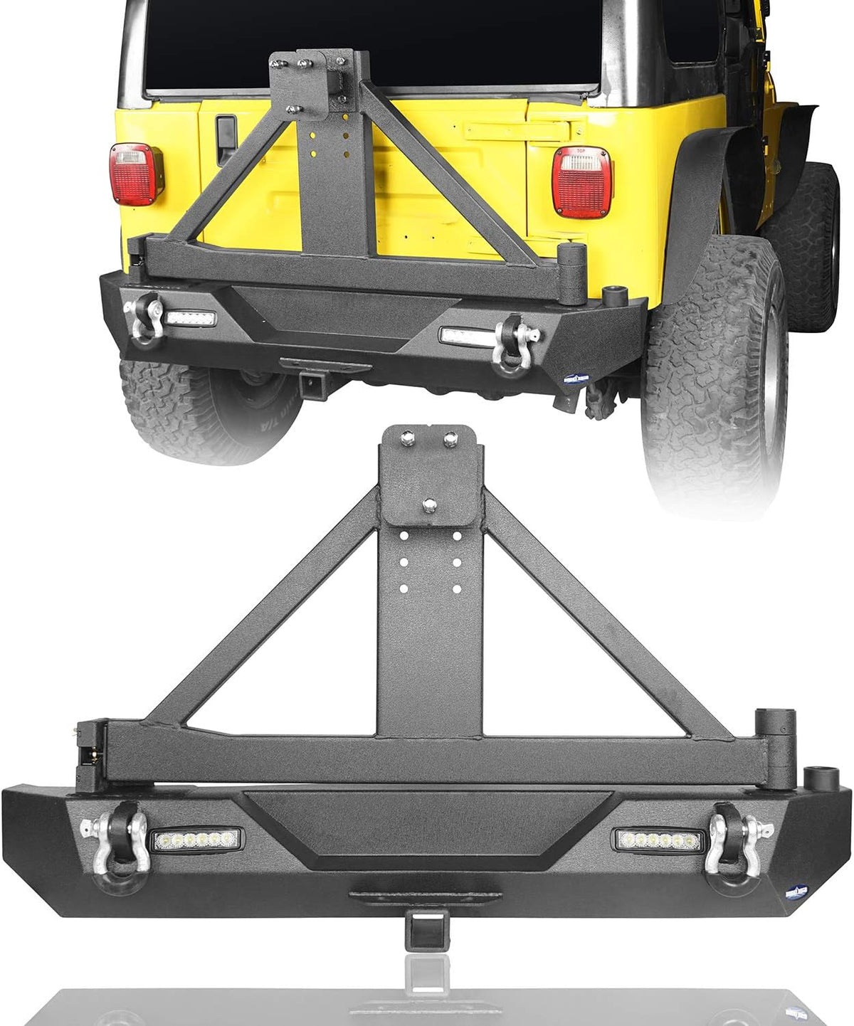 Steel Bumper with Tire Carrier and Receiver Hitch L1342