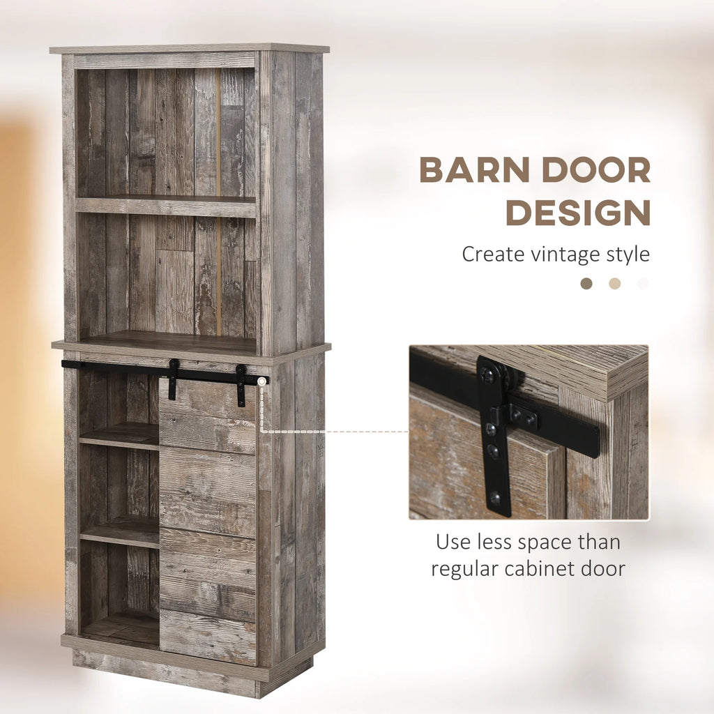 Rustic Kitchen Buffet with Hutch M236