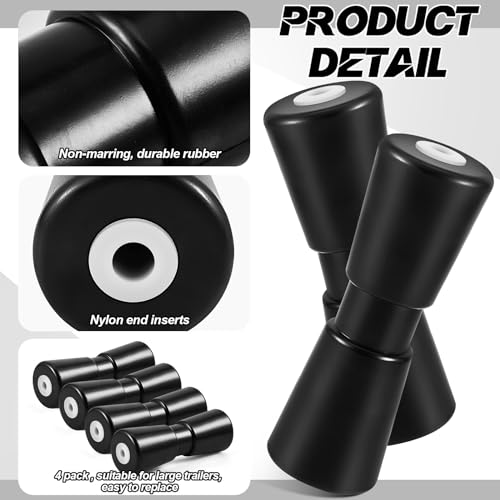 2 Pack Heavy Duty Rubber Boat Trailer Roller L64750