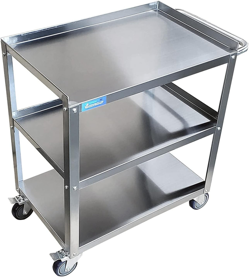 Stainless Steel 3 Shelf Utility Cart on Wheels with Handle M7905