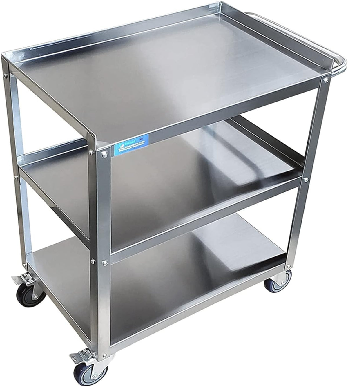 Stainless Steel 3 Shelf Utility Cart on Wheels with Handle M7905