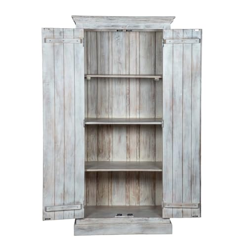 White Solid Wood Wardrobe B839240