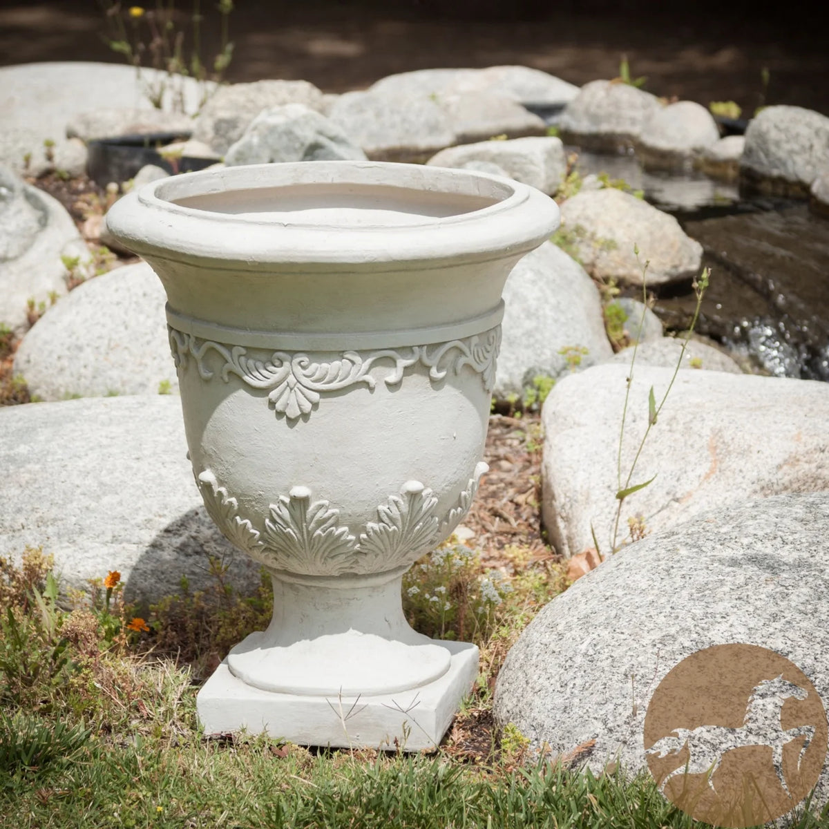 White Stone Planter F96826