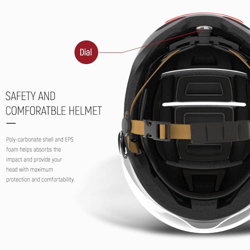 Smart Bike Helmet with LED Lights & Removable Visor Q135
