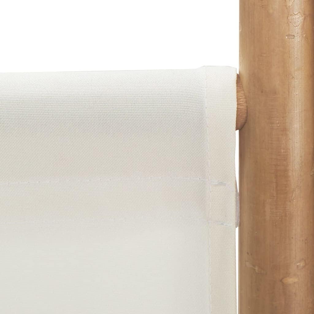 4-Panel Bamboo Room Divider Cream White Y4439