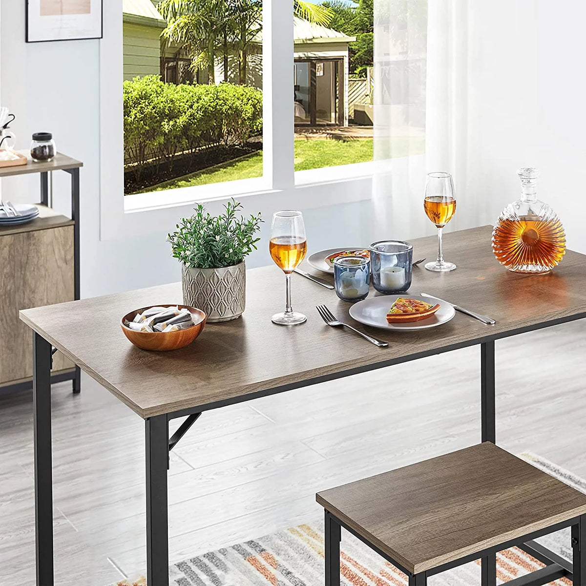 47.5” Counter Height Bar Table Set with Stools Set of 2 R679687
