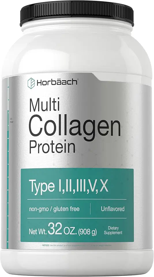 Multi Collagen Protein Powder 32 oz Hydrolyzed Collagen Peptides Unflavored Gluten Free P11866
