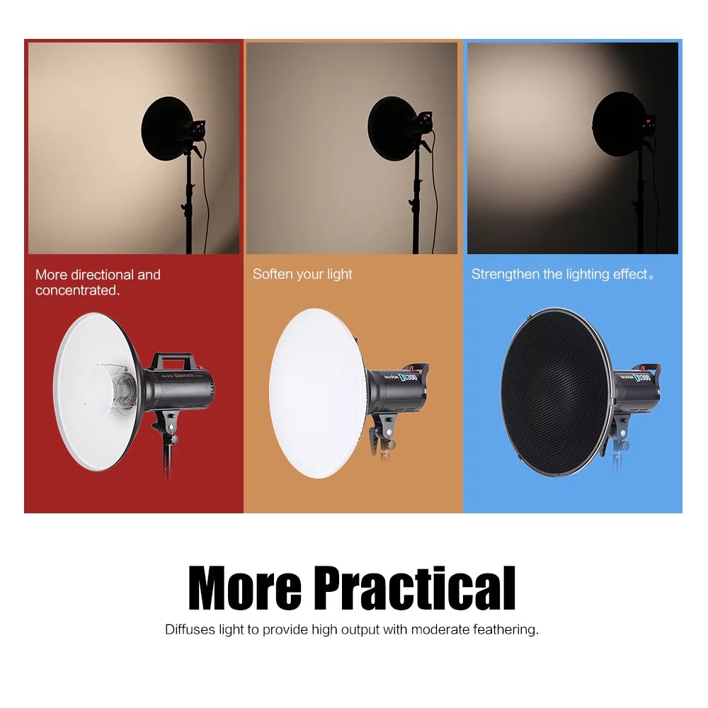 41cm Speedlite Strobe Diffuser Beauty Dish Lampshade with Reflector Honeycomb Soft Cloth O602