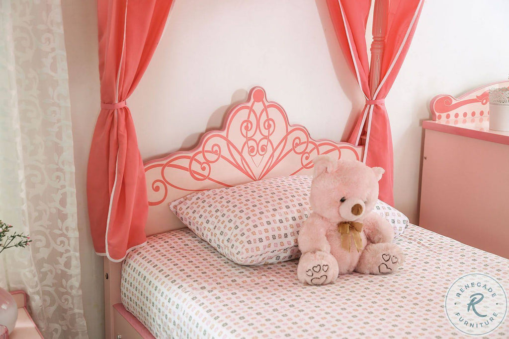 Light Pink Twin Bed E2391