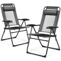 Gray Patio Adjustable Folding Recliner Chairs M429