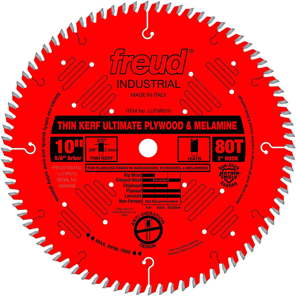 10x22 80T Thin Kerf Plywood & Melamine Saw Blade (4 Pack) L729408