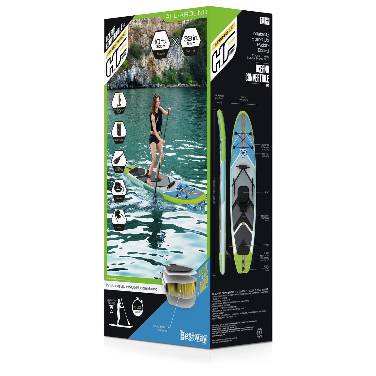 Inflatable Convertible Stand-Up Paddleboard and Kayak Set D162