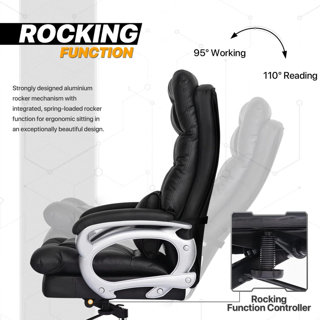 Big And Tall Black PU Leather Executive Office Chair K117096