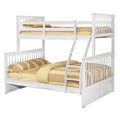 White Wooden Twin Over Full Bunk Bed with Slatted Headboard Q8120