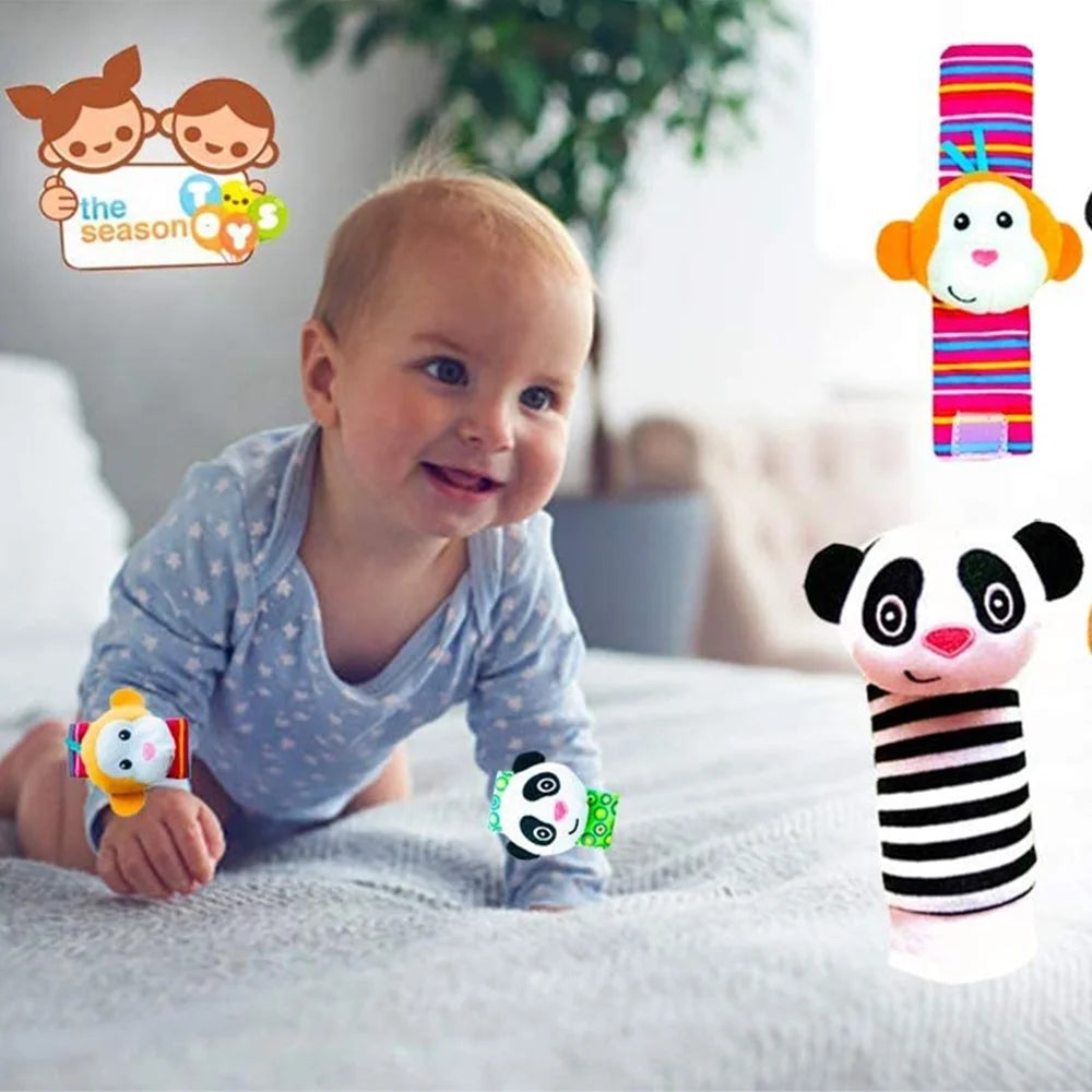 4 PCS Baby Wrist Rattle and Foot Finder Toy Set M4700