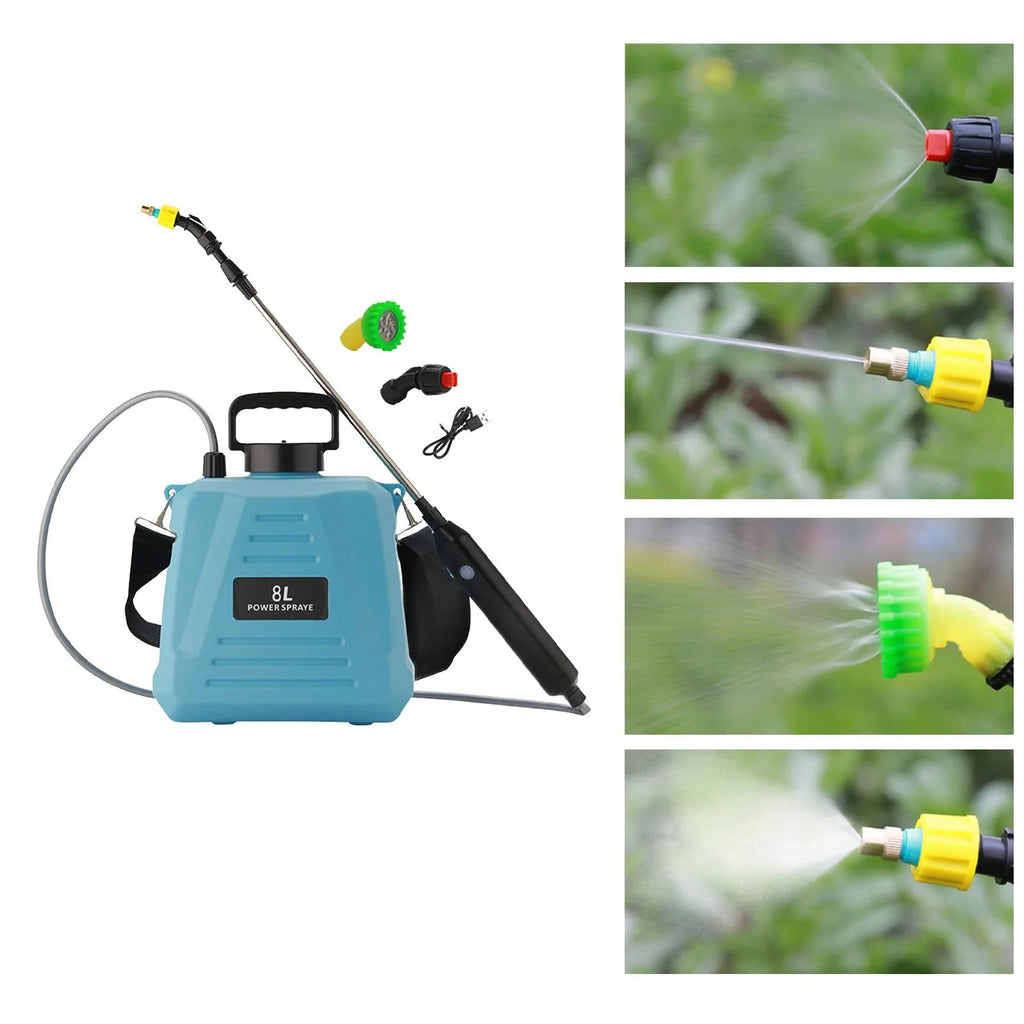 Blue 8 L Electric Garden Sprayer with Shoulder Strap L40067