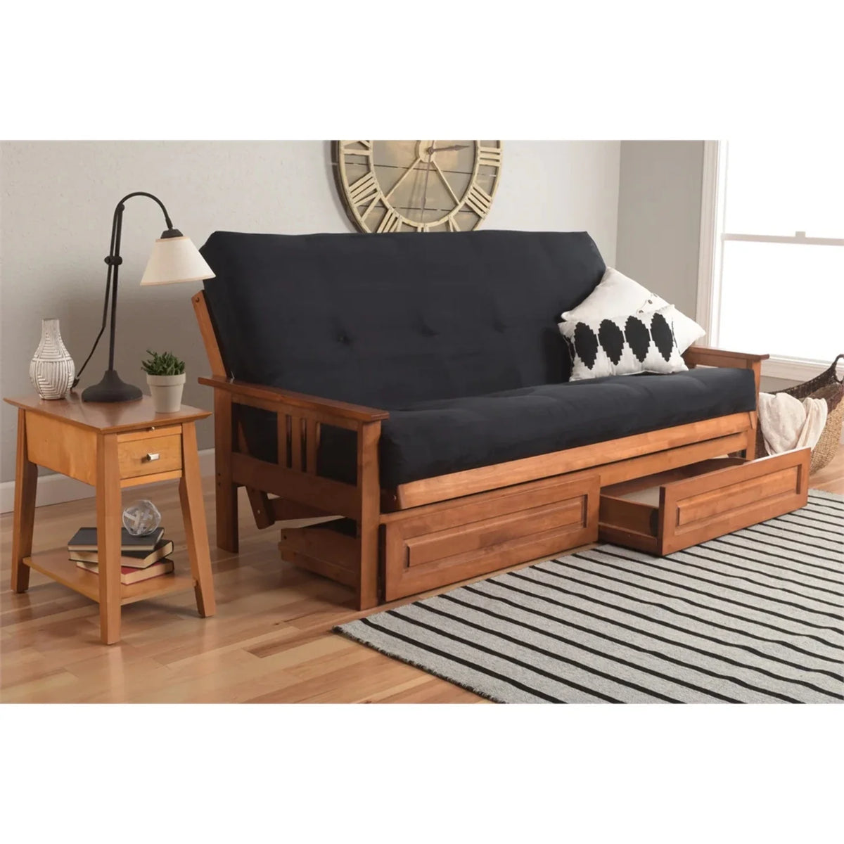 Black Suede Fabric Futon Mattress B163874