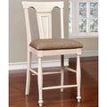 Upholstered Fabric Counter Height Dining Chairs Set of 2 White M433438