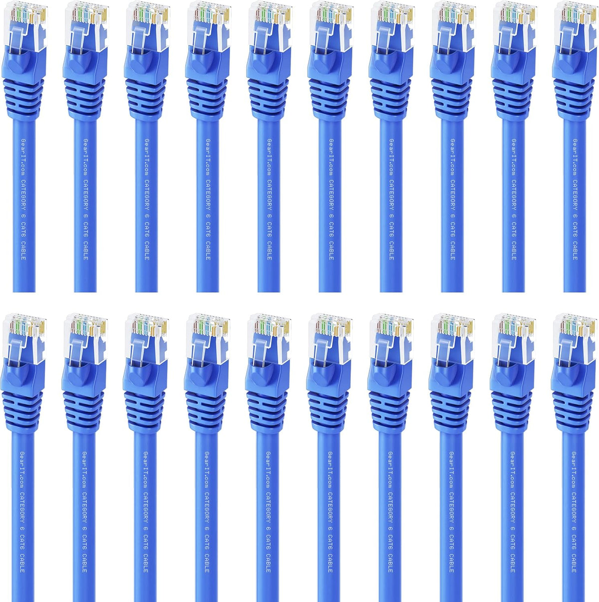 Cat 6 Ethernet Cable 3 ft (20-Pack) Blue A624468