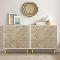 3-Drawer Herringbone Dresser with Gold Legs C360652