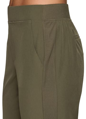 Women's Stretch Woven Ankle Pant, Lightweight, Quick Drying, Flat-Front Straight Leg Pants with Pockets J15393