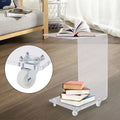 Clear Acrylic C-Shape Sofa Side Table with Wheels N4495