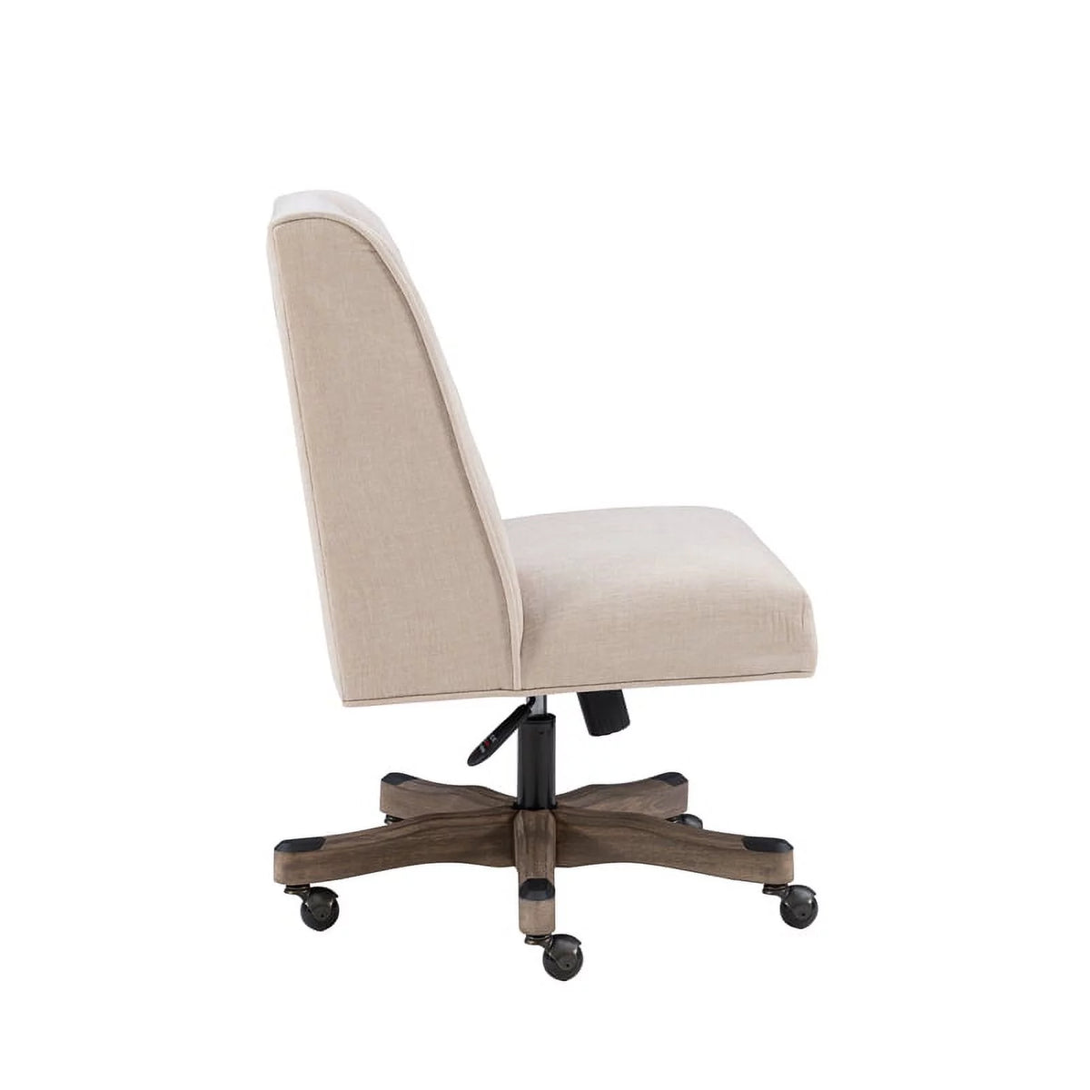 Upholstered Swivel Office Chair in Natural Linen L85639