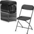 10 Pack Black Plastic Folding Chair with Steel Frame M214225