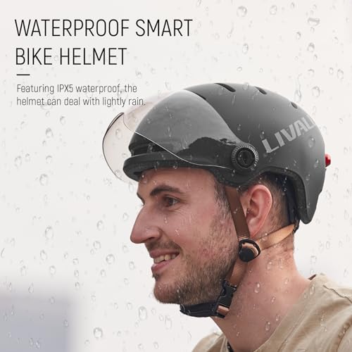 Smart Bike Helmet with LED Lights & Removable Visor Q135