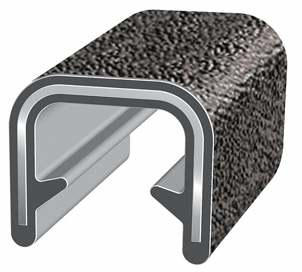 Black Edge Trim with Alum Clip, 0.36 in W, 100 ft F977