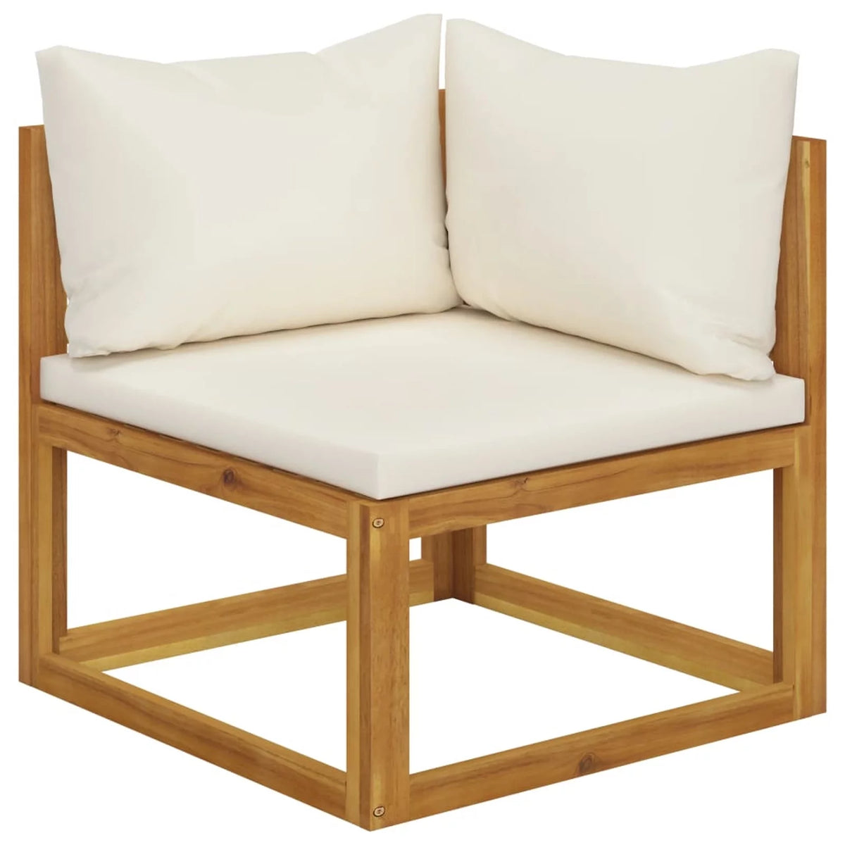 7 Piece Acacia Wood Patio Lounge Set with Cream Cushions W603954
