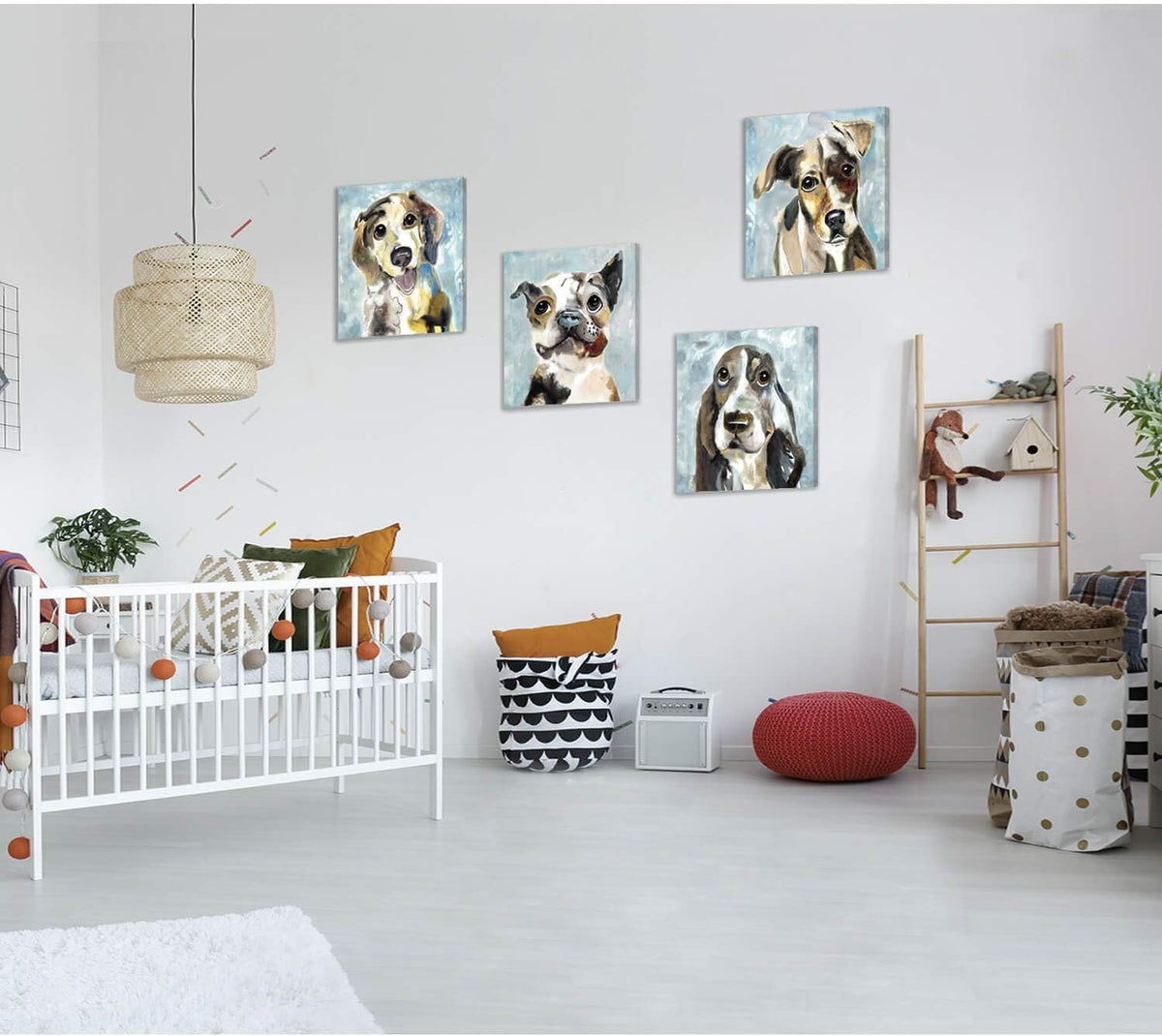 Abstract Dog Canvas Print 16'' x 16'' 4 Panels D61588