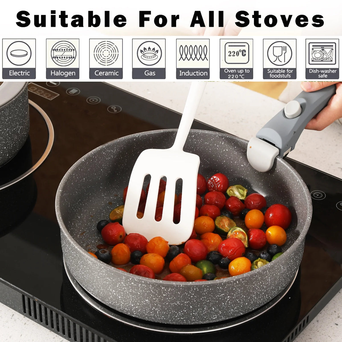 Grey Nonstick Ceramic Cookware Set H7851