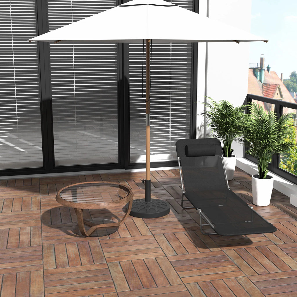 Folding Chaise Lounge Pool Chairs with Pillow, Steel Frame & Breathable Mesh, Black H8262