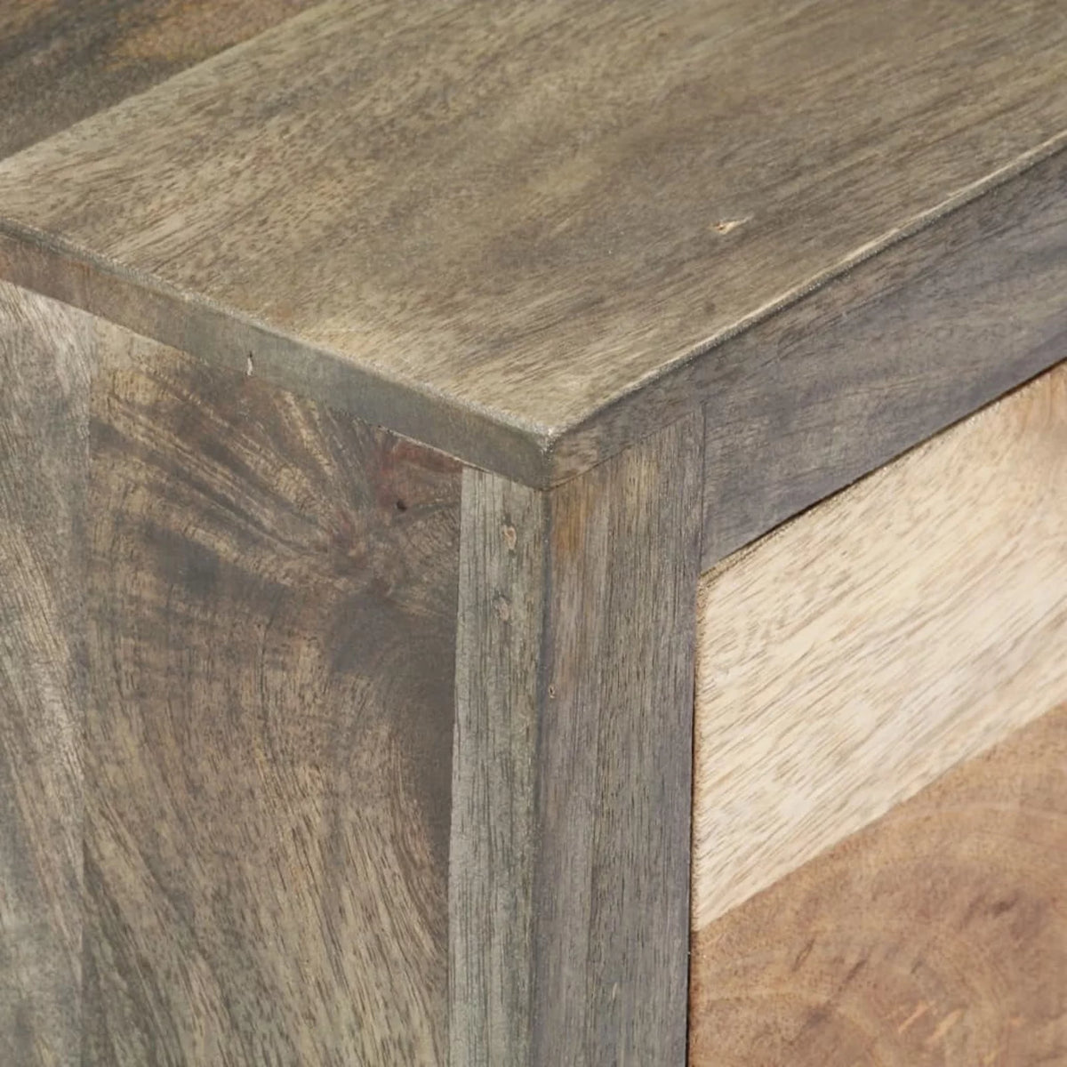 Gray Solid Mango Wood Side Cabinet N301