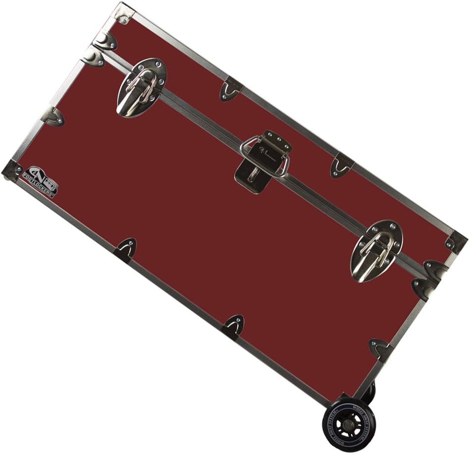 Large 32 x 18 x 16.5 Inches Lockable Footlocker with Wheels T636