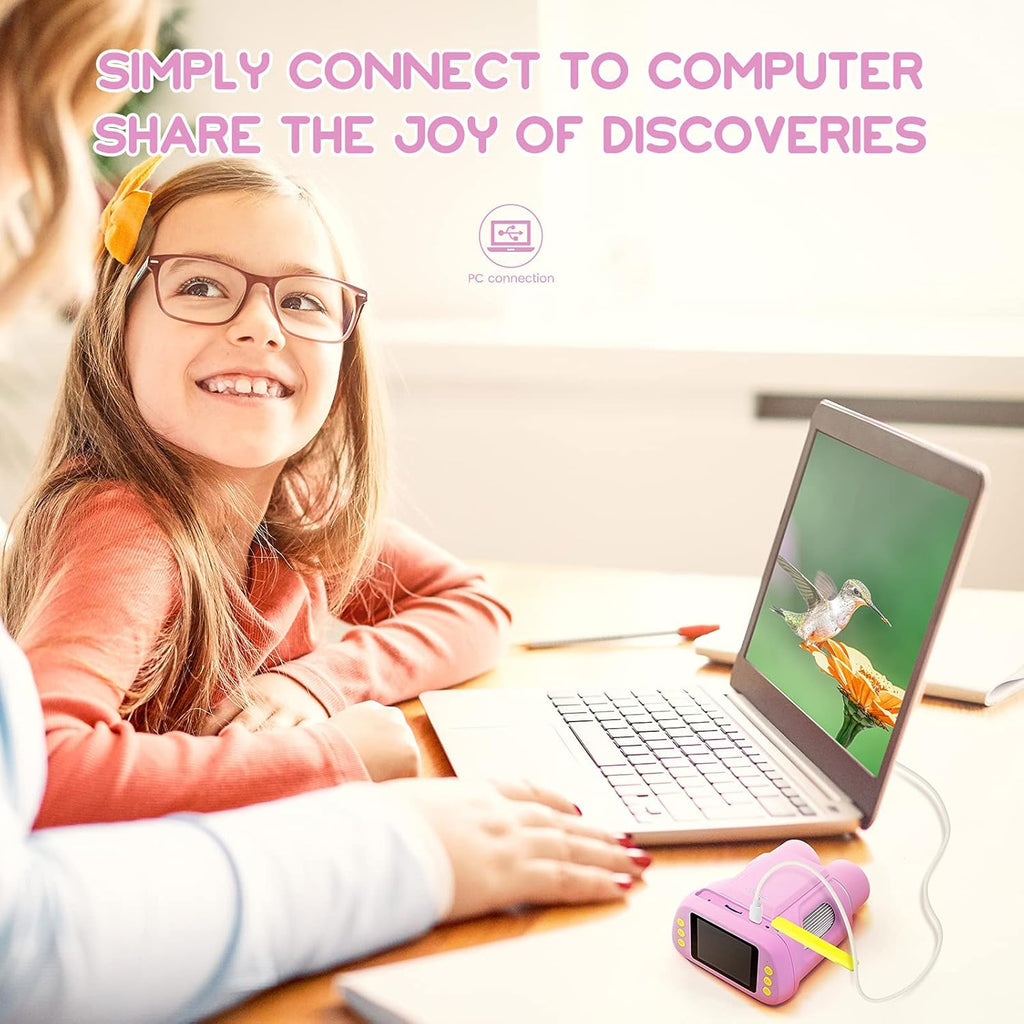 Portable Handheld Kids Microscope 2 LCD Pink N3027