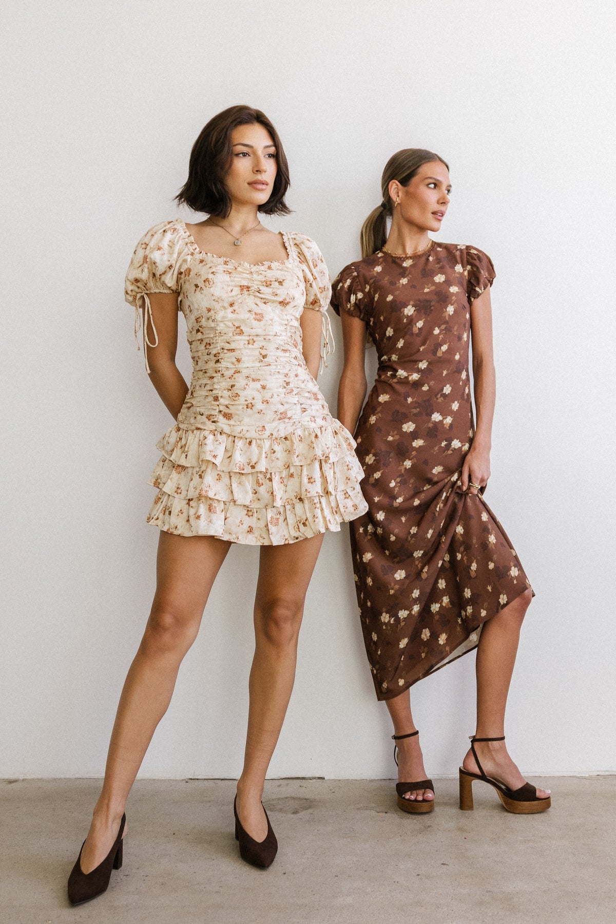 Brown Floral Maxi Dress H892285