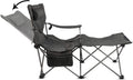 Camp Chairs for Adults Folding Beach Chairs 2 in 1 Portable Lightweight Mesh Lounger Chair with Removable Table D80723