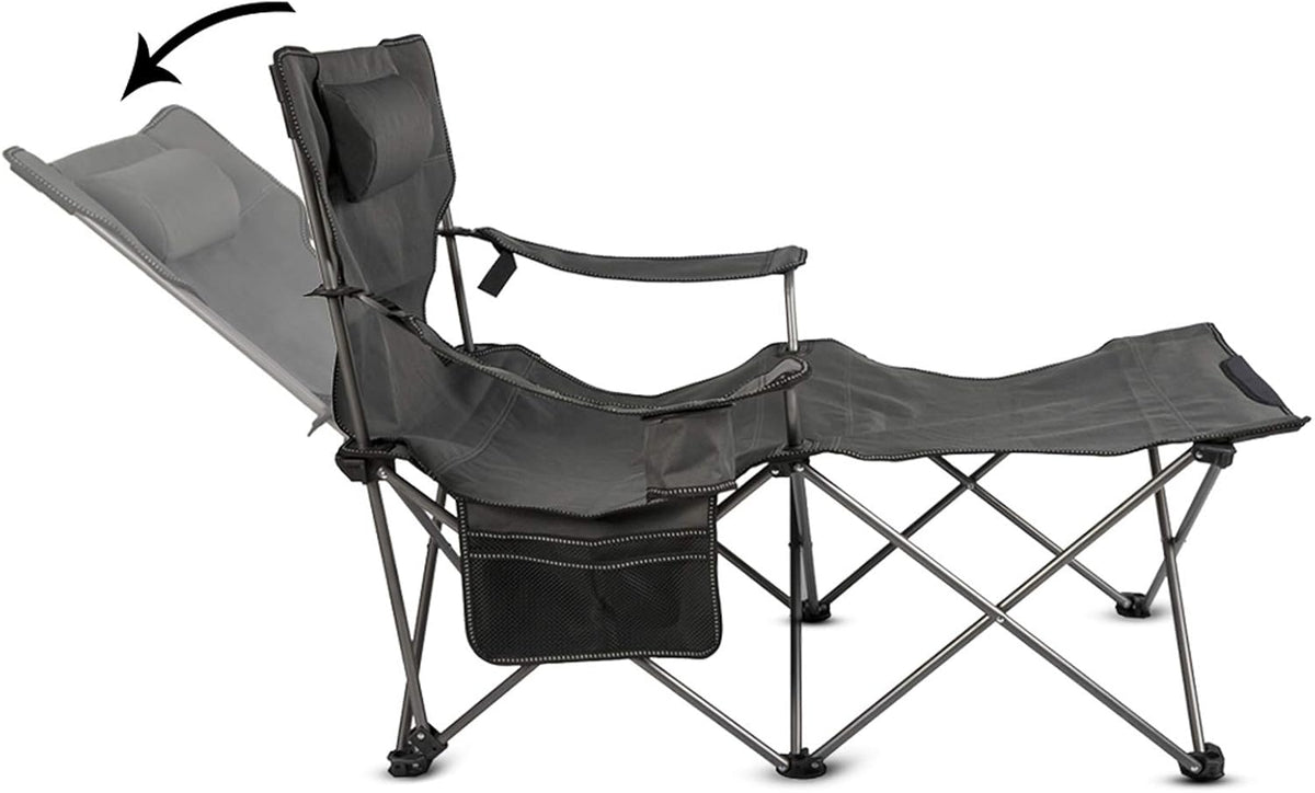 Camp Chairs for Adults Folding Beach Chairs 2 in 1 Portable Lightweight Mesh Lounger Chair with Removable Table D80723