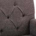 Beige Linen Upholstered Accent Chair with Ottoman H577723