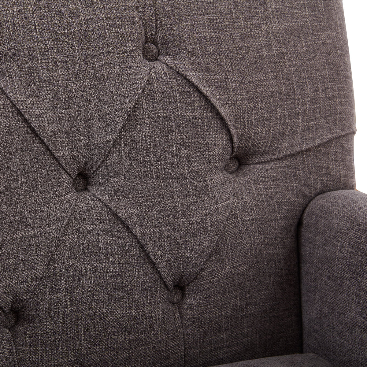 Beige Linen Upholstered Accent Chair with Ottoman H577723