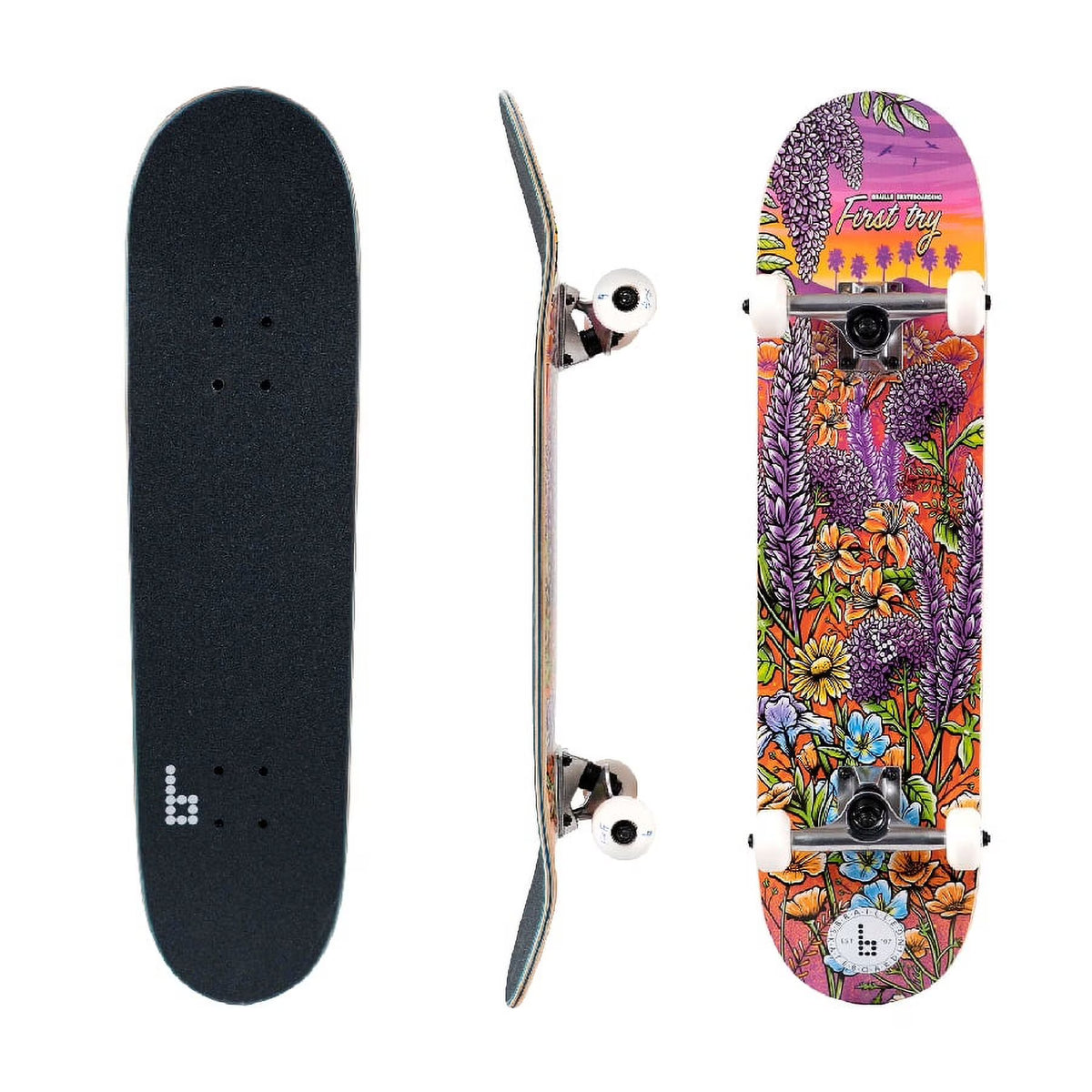 Multicolor 31 In. x 7.75 In. Complete Skateboard with 7-Ply Maple Deck and Abec-7 Bearings Y8916